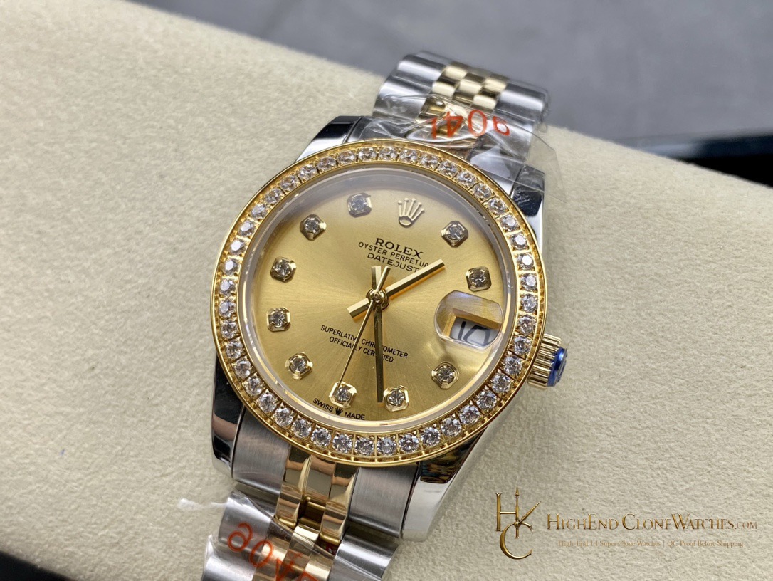 Rolex Datejust 278383RBR-0026 dial and marker detail super clone watch