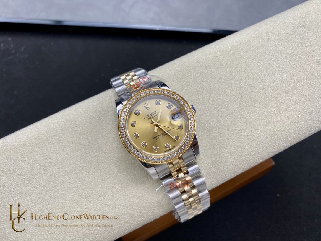 Rolex Datejust 278383RBR-0026 bezel detail super clone watch