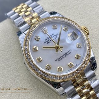 Rolex Datejust angled dial view super clone watch