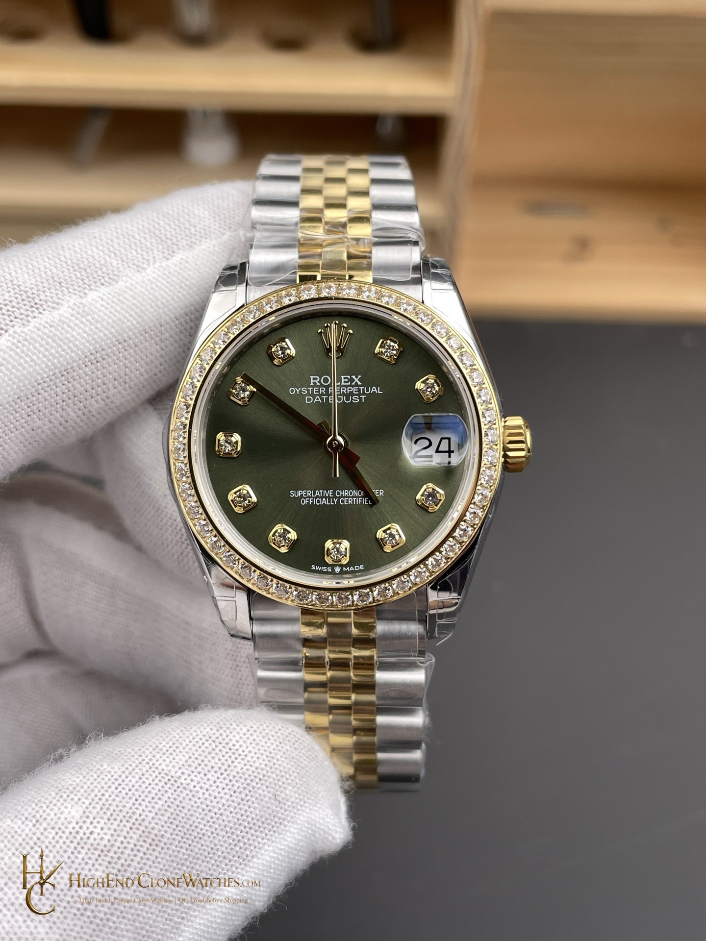 Rolex Datejust 278383RBR front view super clone watch