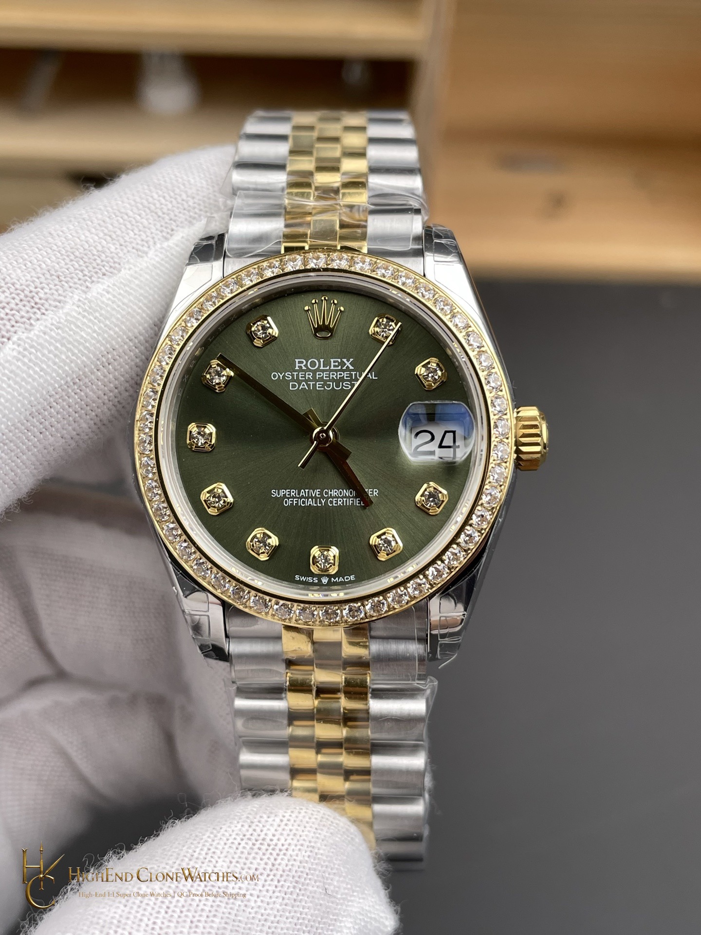 Rolex Datejust 278383RBR dial and marker detail super clone watch