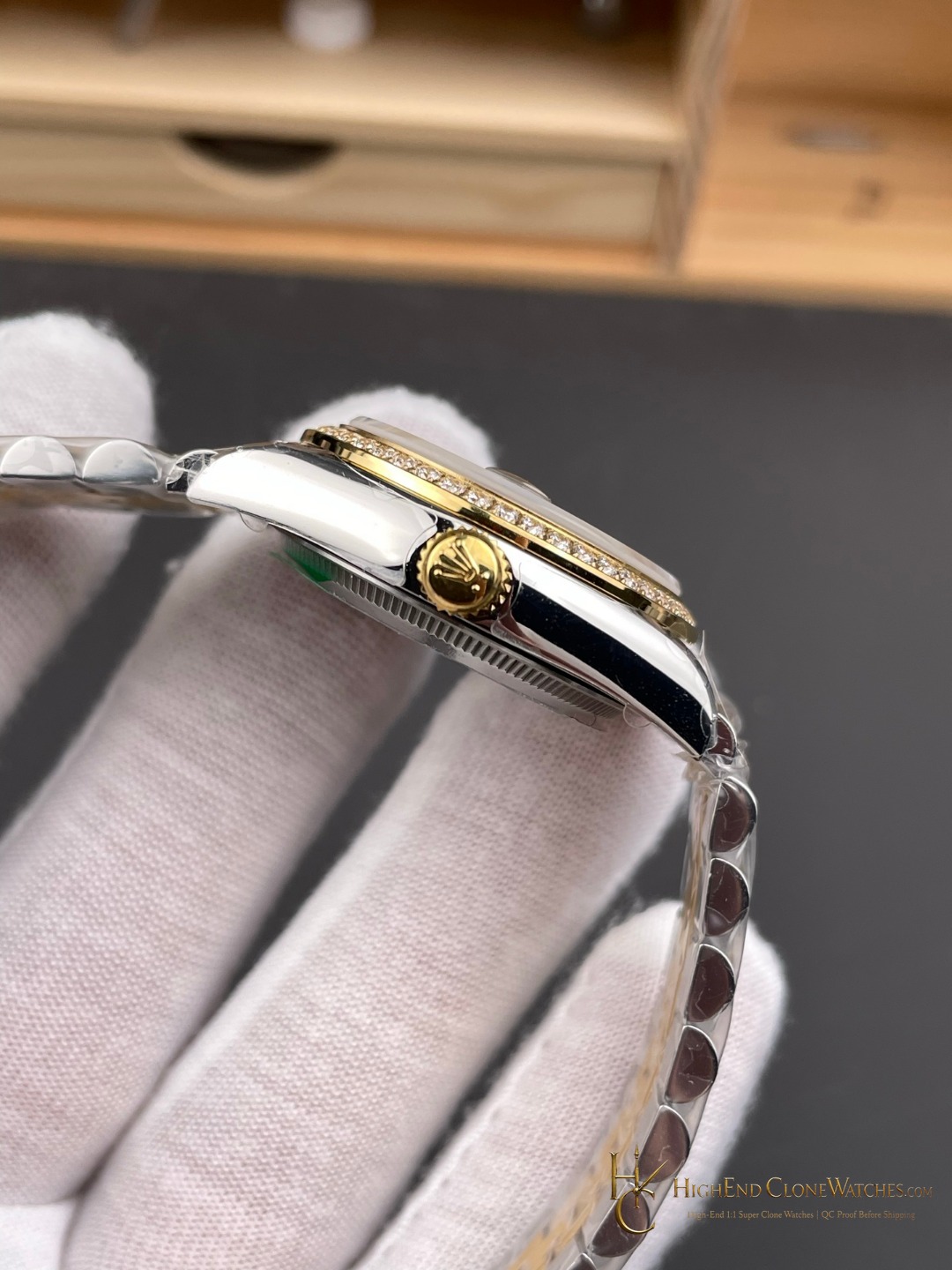 Rolex Datejust 278383RBR bezel detail super clone watch