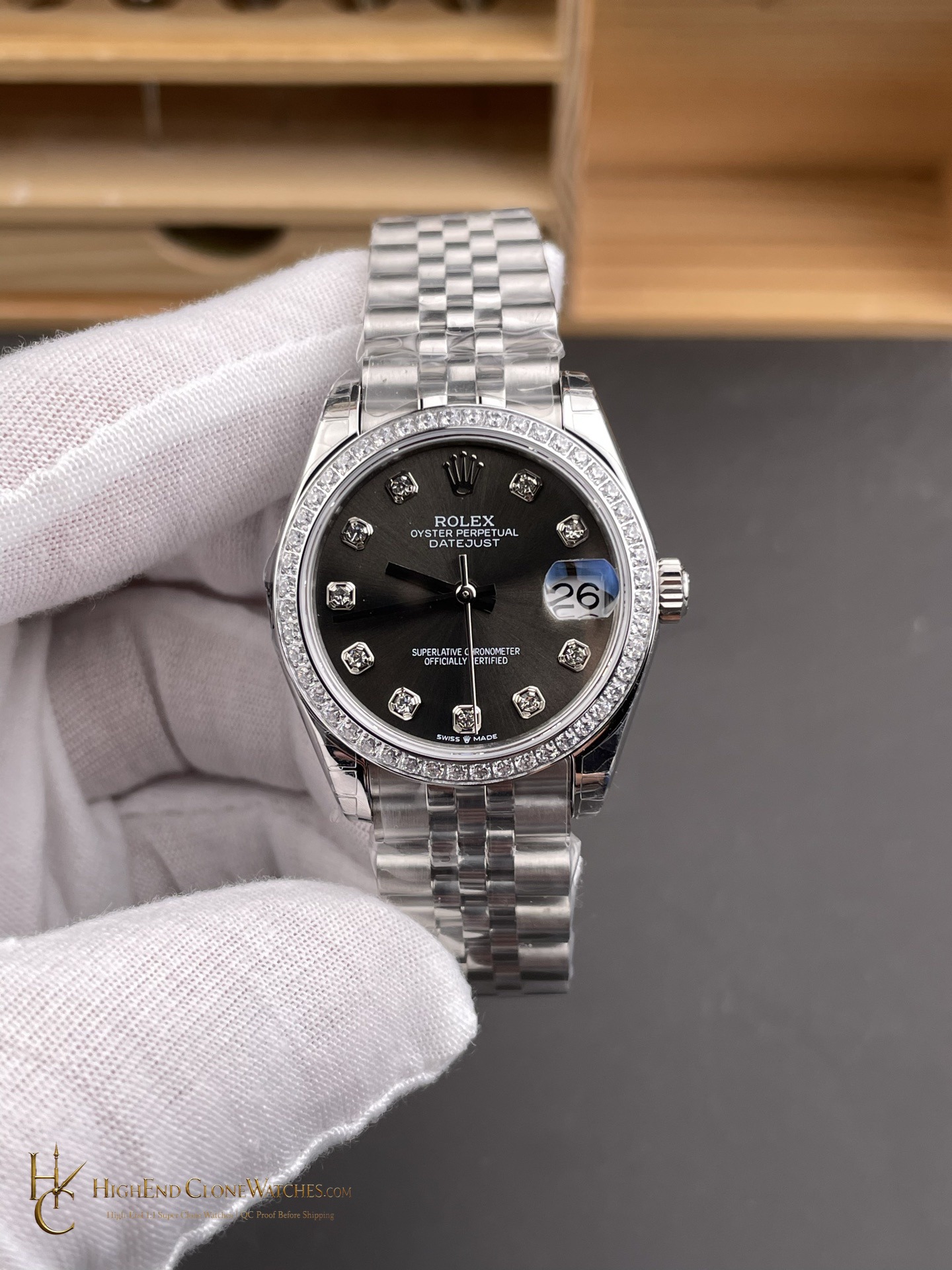 Rolex Datejust 278384RBR front view super clone watch