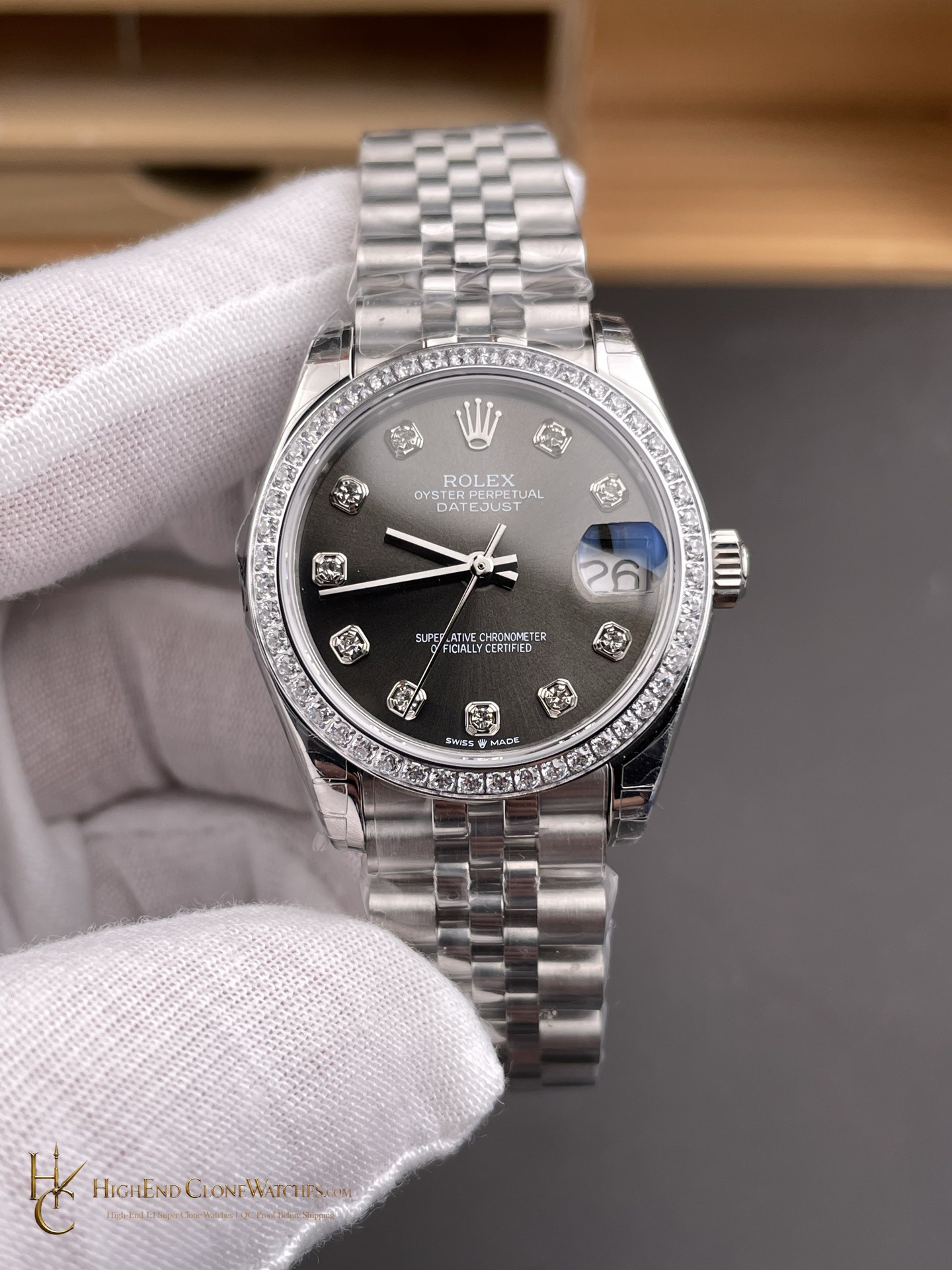 Rolex Datejust 278384RBR dial and marker detail super clone watch