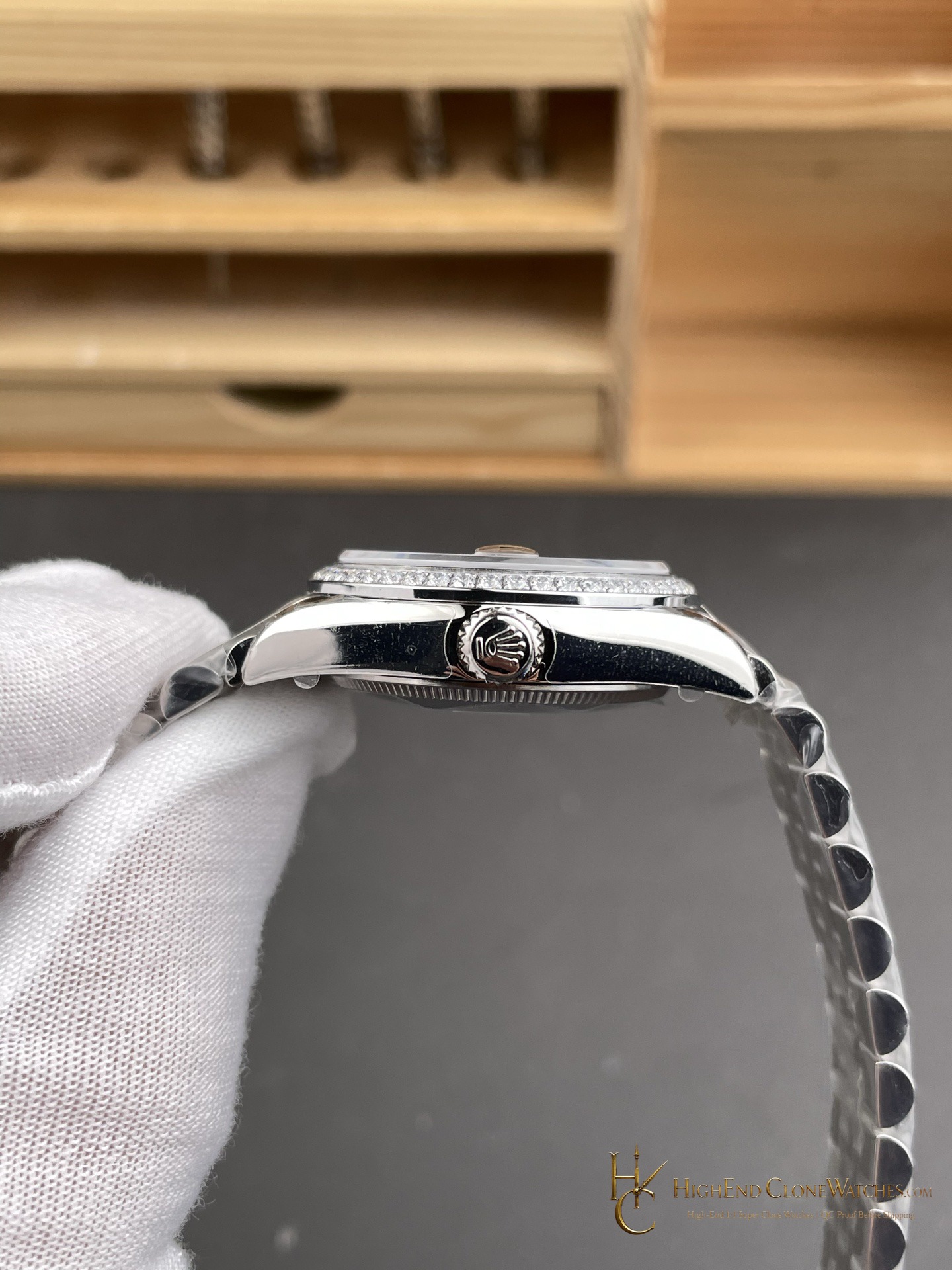 Rolex Datejust 278384RBR bezel detail super clone watch