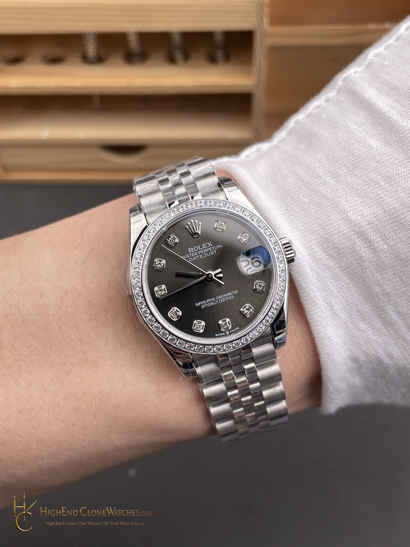 Rolex Datejust 278384RBR caseback view super clone watch