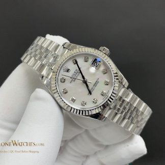 Rolex Datejust 36 Ref. 126234 angled dial view super clone watch