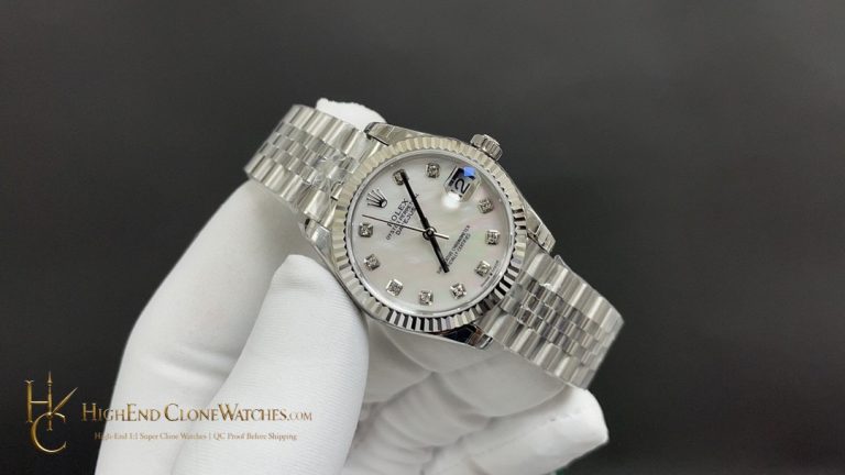 Rolex Datejust 36 Ref. 126234 angled dial view super clone watch