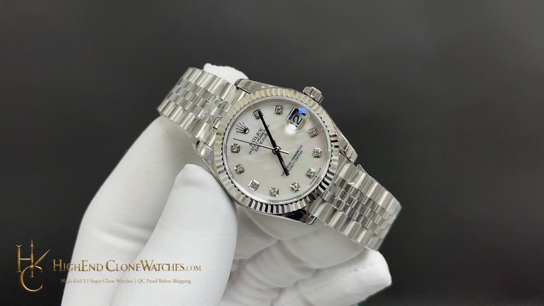 Rolex Datejust 36 Ref. 126234 angled dial view super clone watch