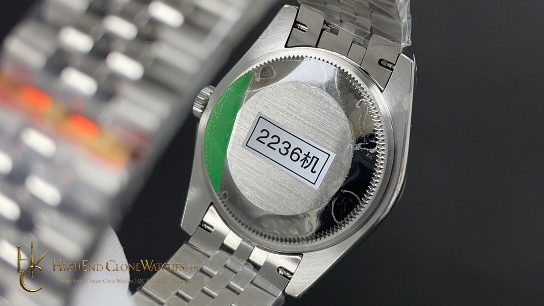 Rolex Datejust 36 Ref. 126234 crown and case detail super clone watch