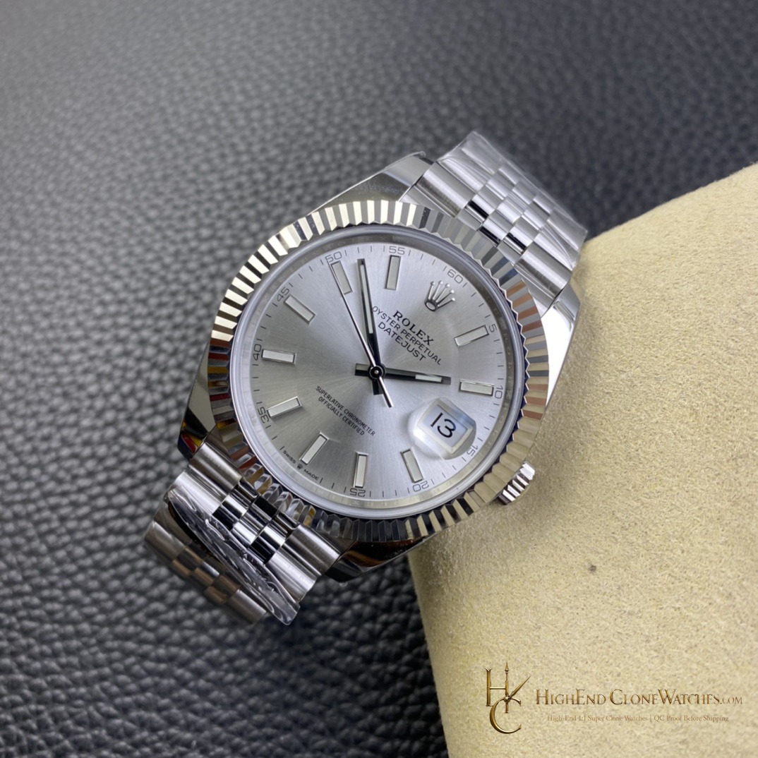 Rolex Datejust 126334-0004 crown and case detail super clone watch