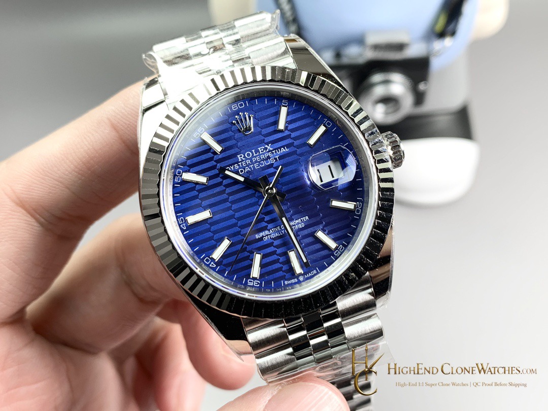 Rolex Datejust 126334-0032 angled dial view super clone watch