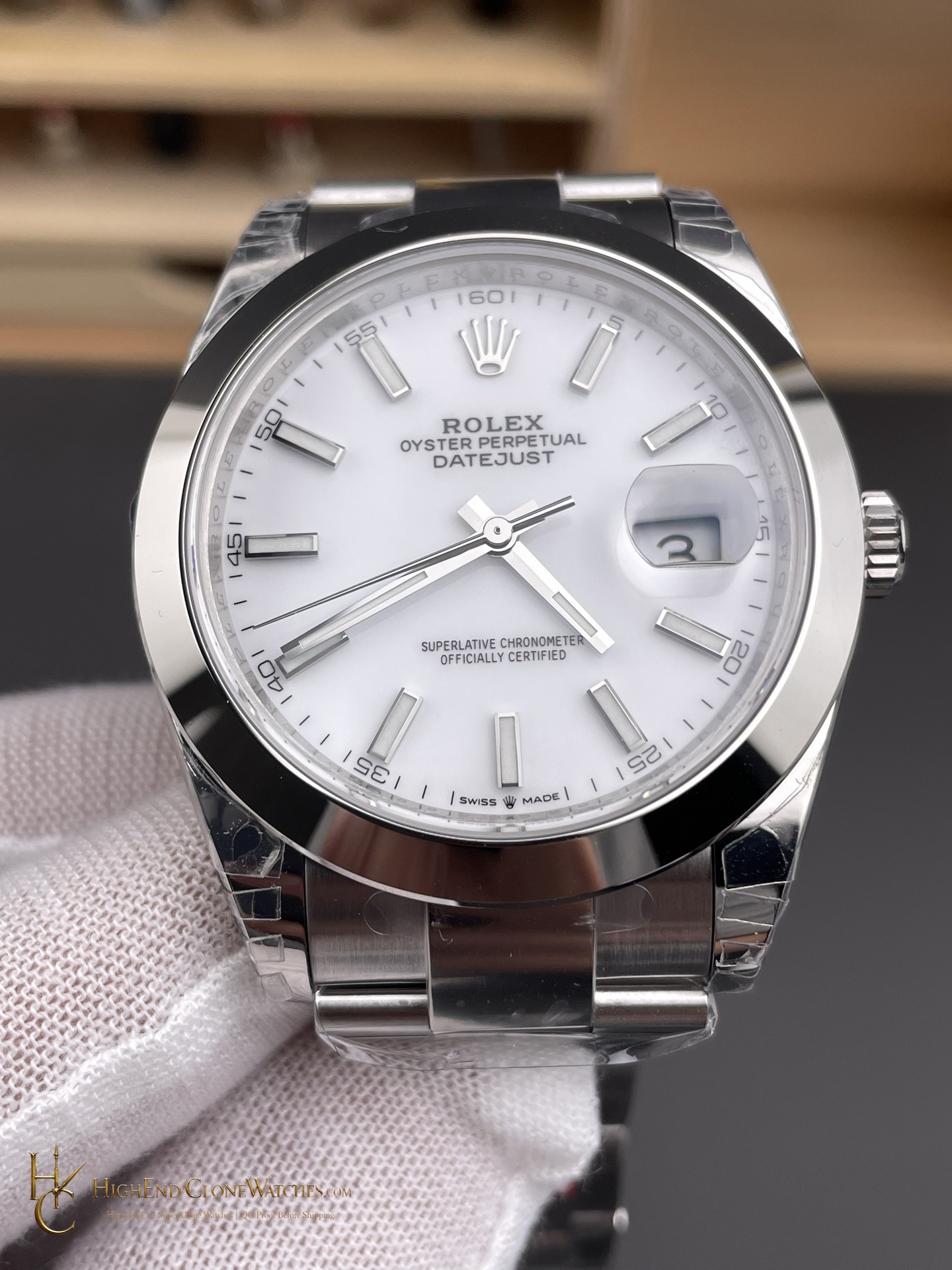 Rolex Datejust 41 Ref. 126300 dial and marker detail super clone watch