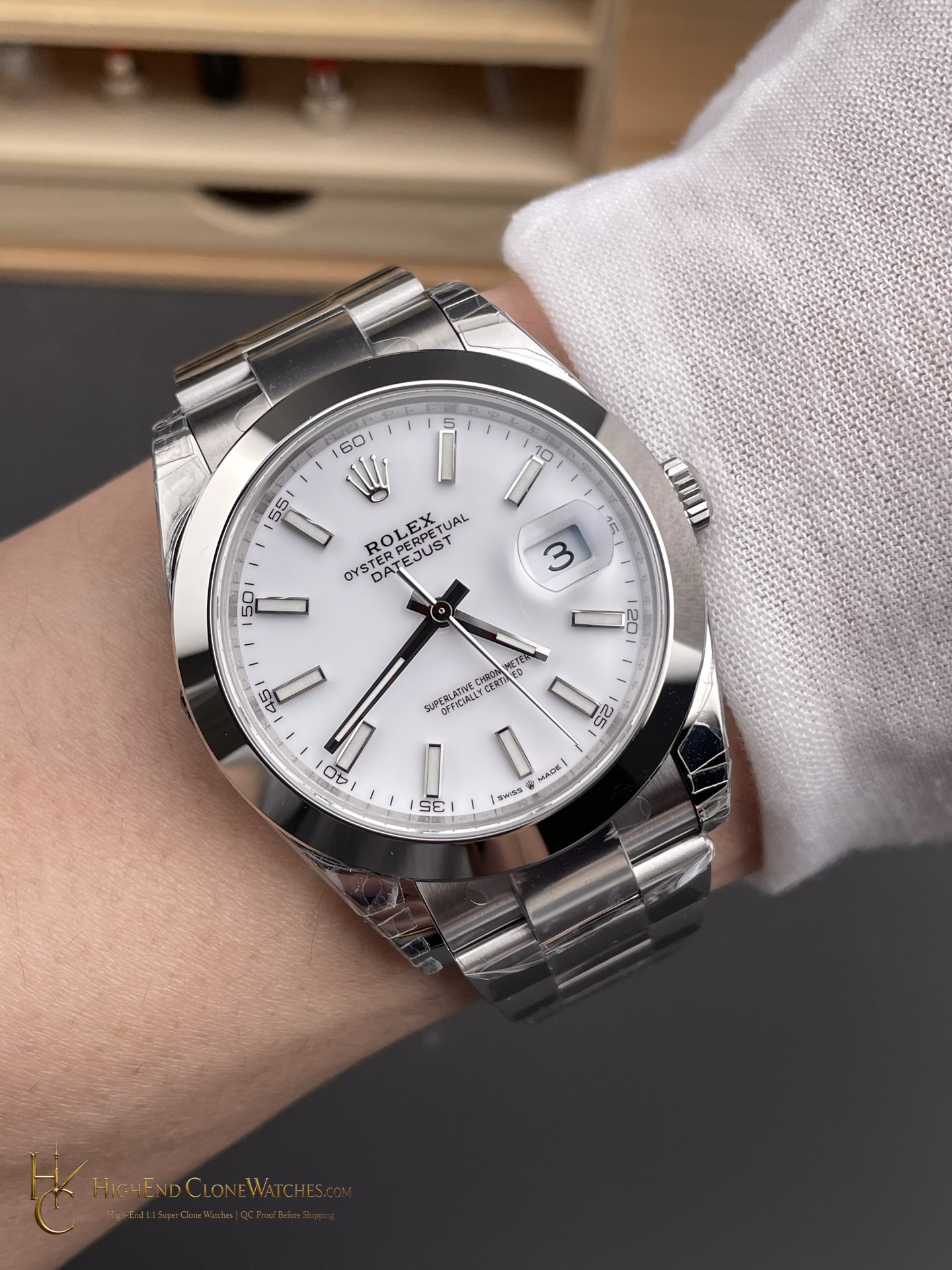 Rolex Datejust 41 Ref. 126300 caseback view super clone watch