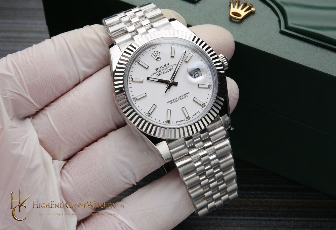 Rolex Datejust 126334-0010 angled dial view super clone watch