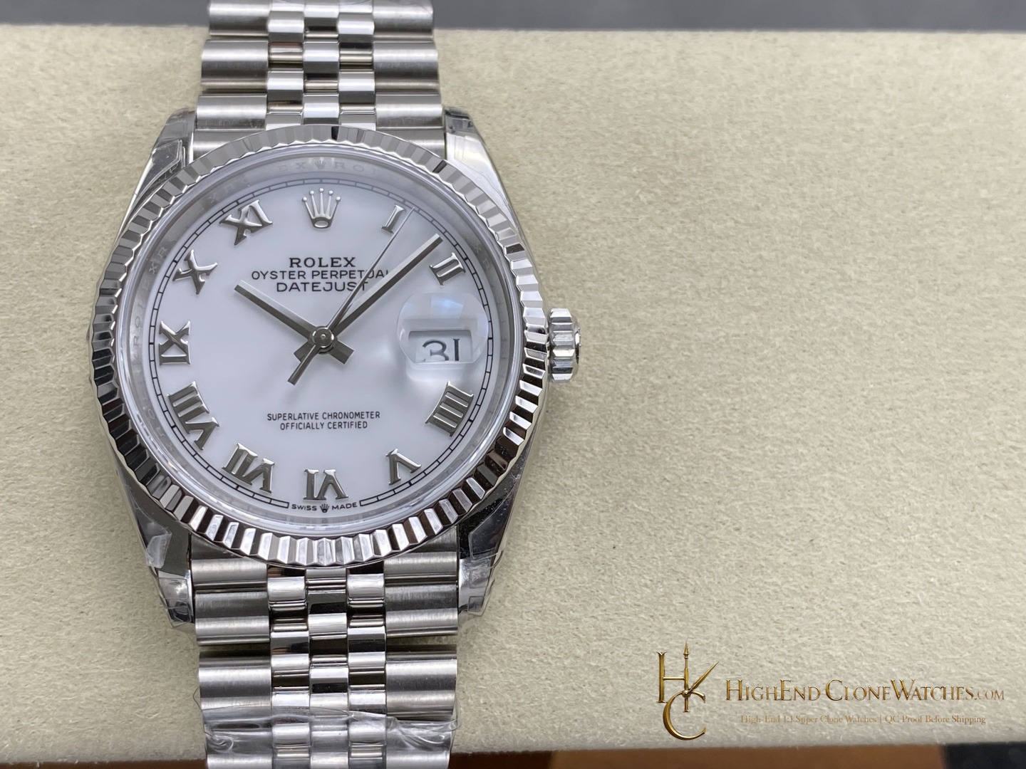 Rolex Datejust 36 M126234 front view super clone watch