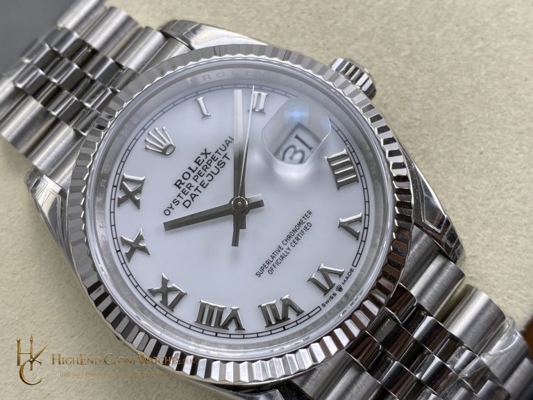 Rolex Datejust 36 M126234 angled dial view super clone watch