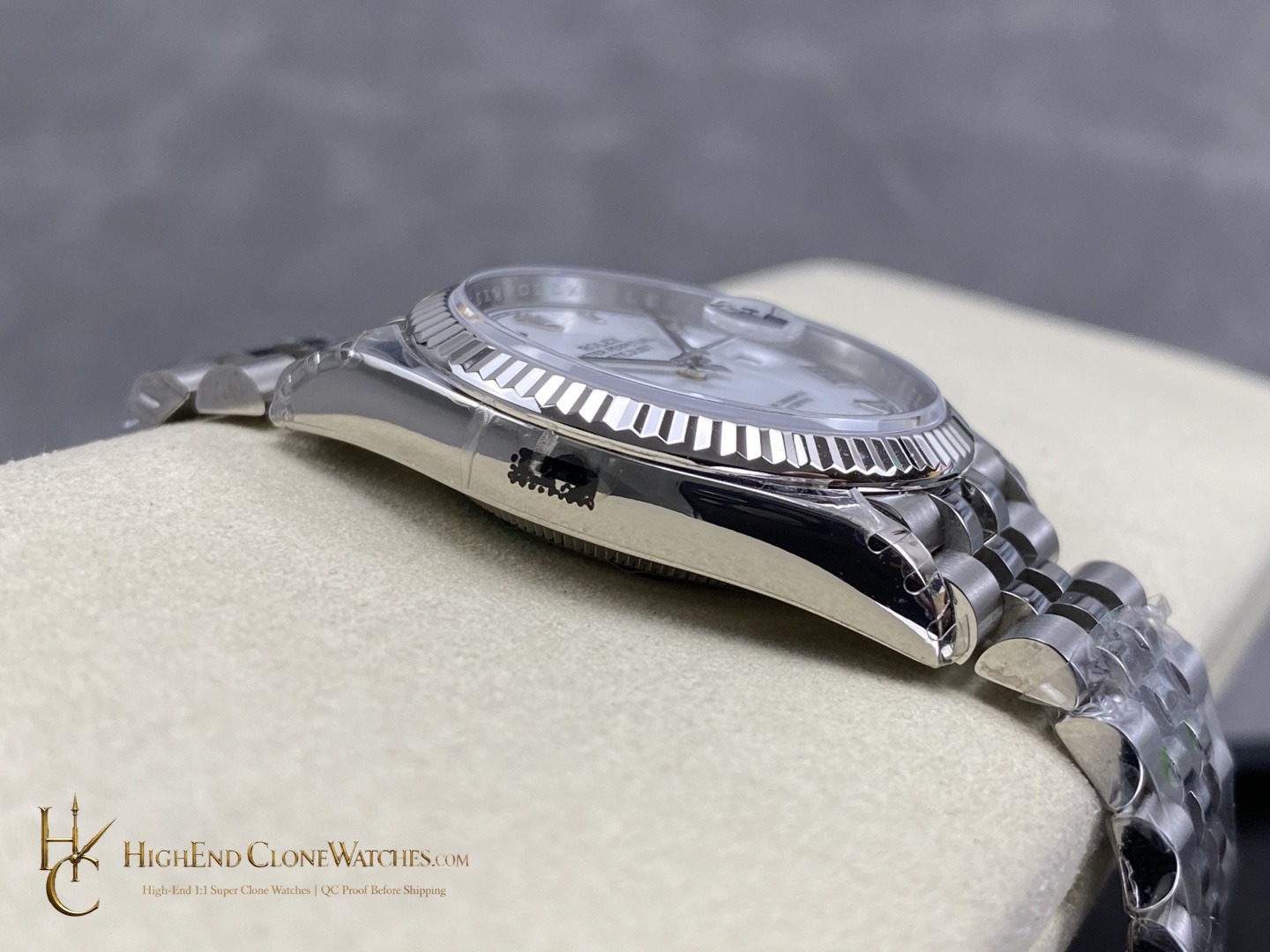 Rolex Datejust 36 M126234 crown and case detail super clone watch
