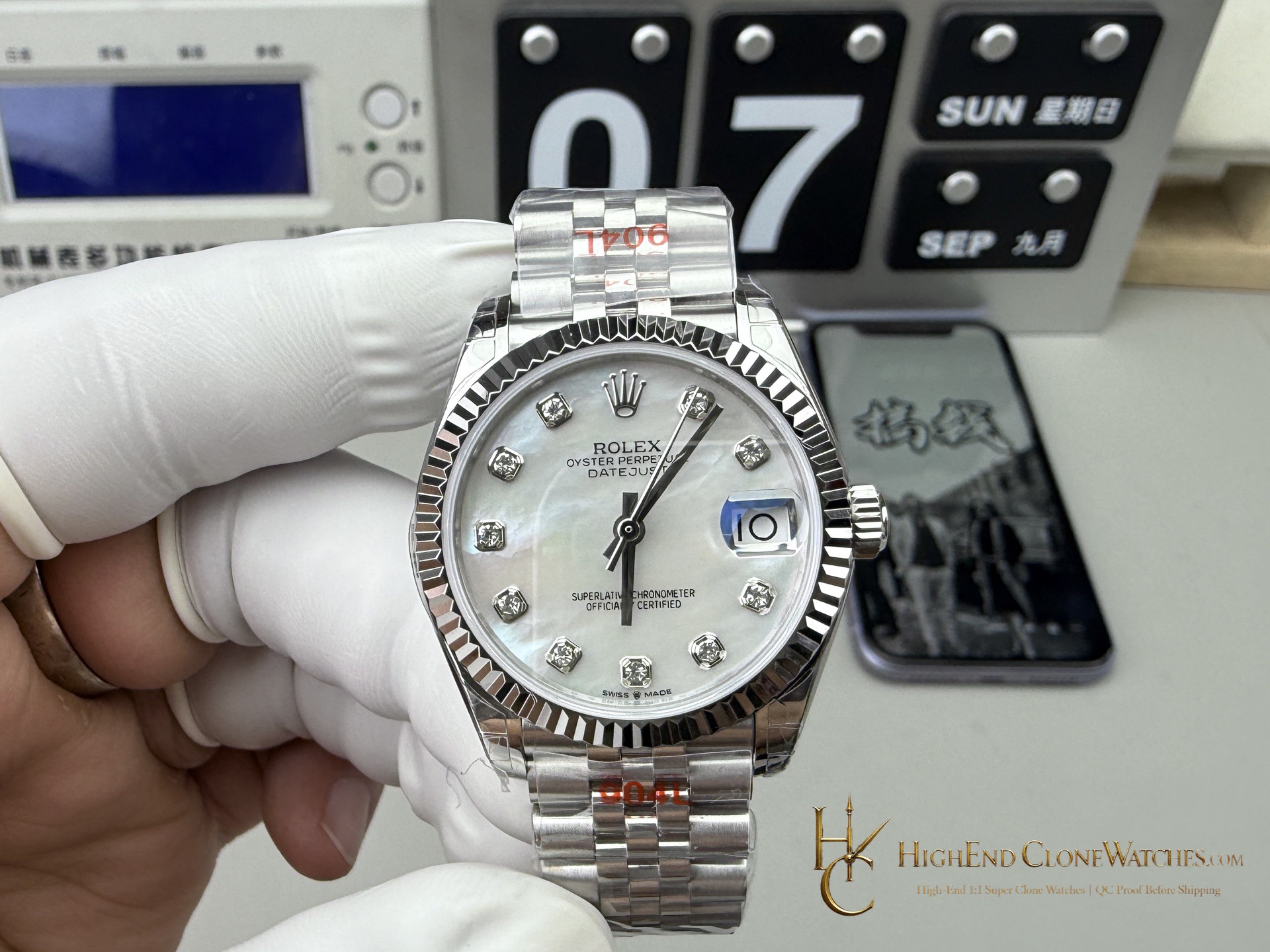 Rolex Datejust 126334-0020 front view super clone watch