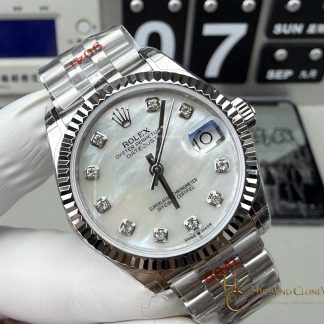 Rolex Datejust 126334-0020 angled dial view super clone watch