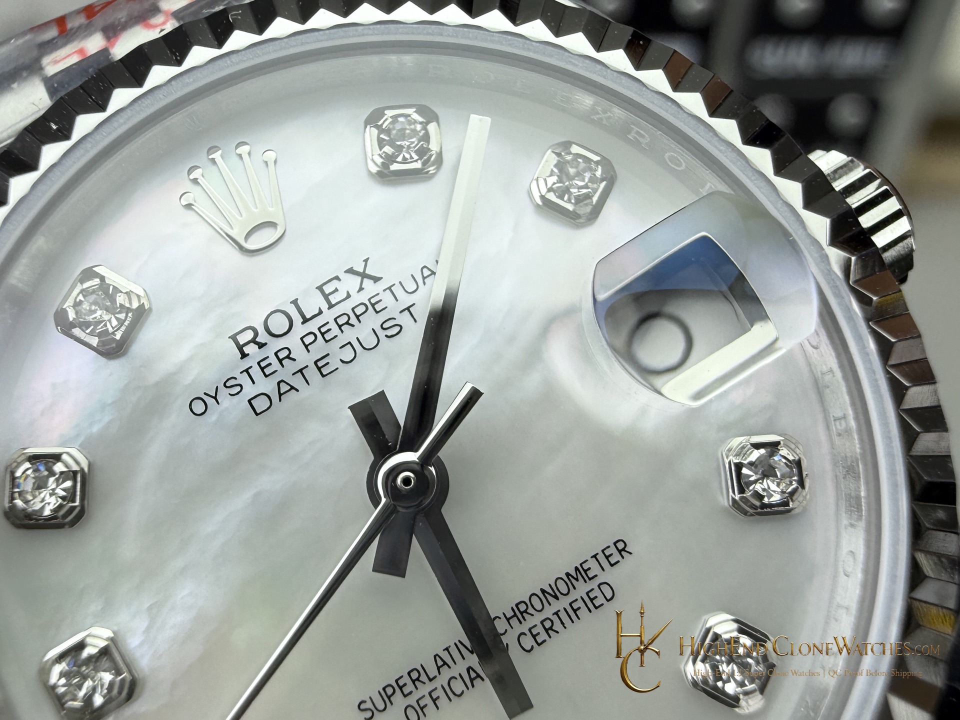 Rolex Datejust 126334-0020 bezel detail super clone watch