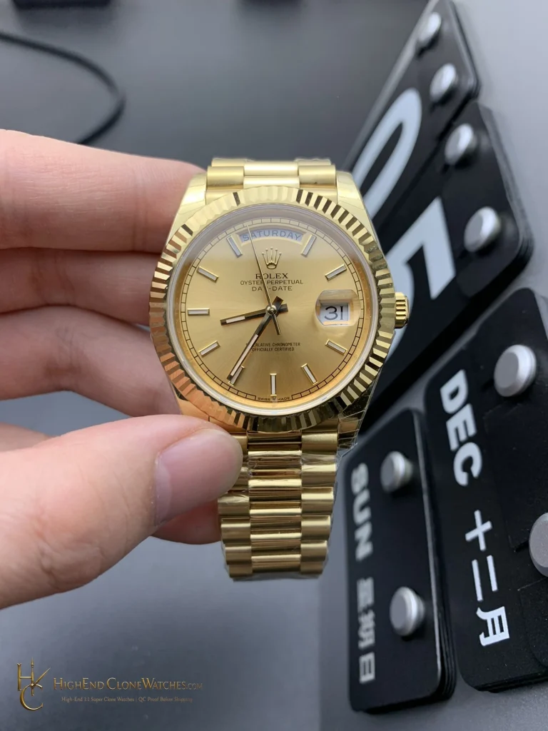 Rolex Day-Date 40 Ref. 228238 front view super clone watch