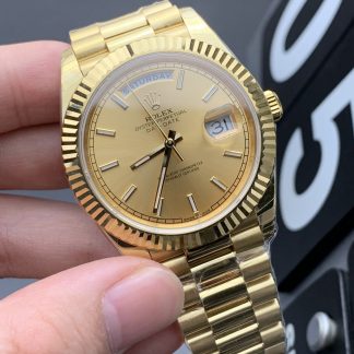 Rolex Day-Date 40 Ref. 228238 angled dial view super clone watch