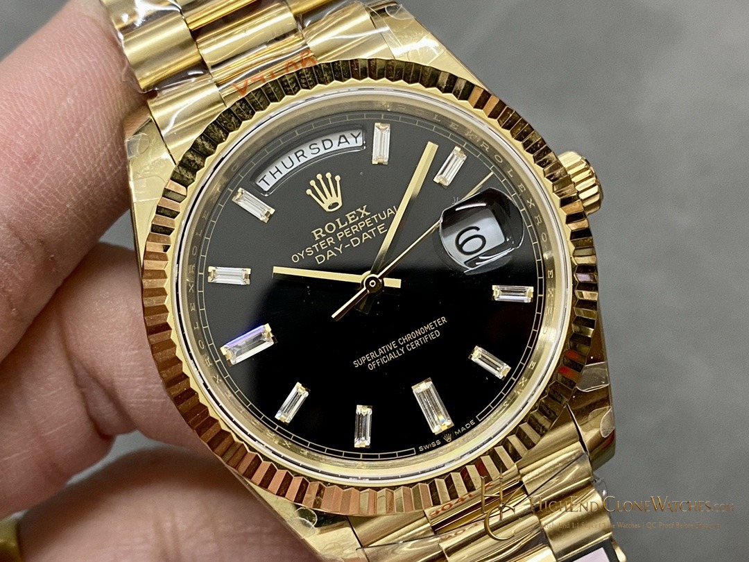 Rolex Day-Date 40 Ref. 228238 dial and marker detail super clone watch