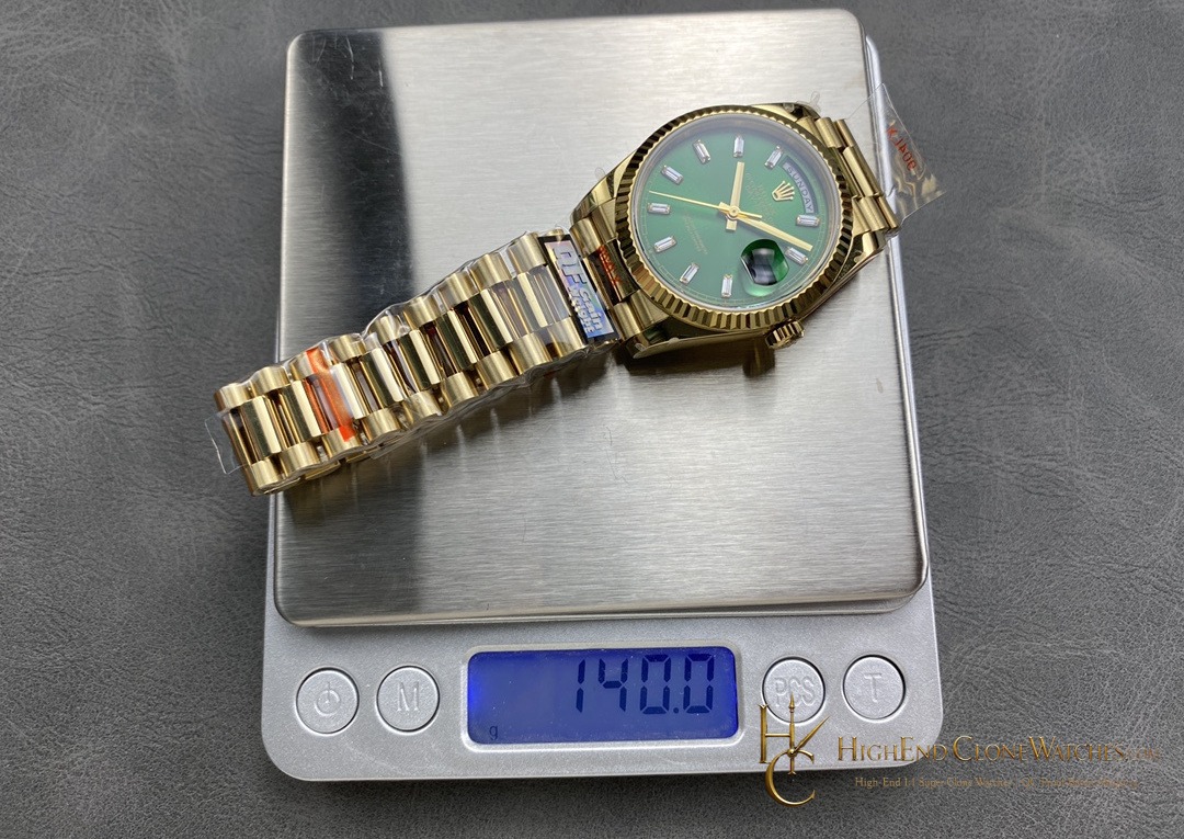 Rolex Day-Date 128238-0130 angled dial view super clone watch
