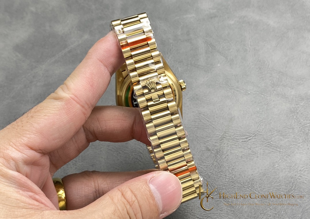 Rolex Day-Date 128238-0130 caseback view super clone watch
