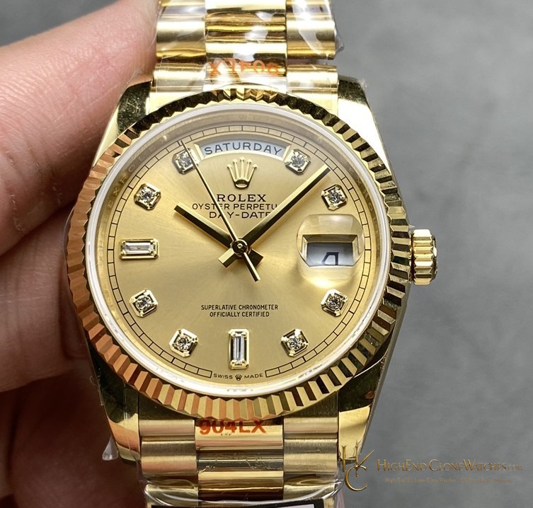 Rolex Day-Date 128238-0008 front view super clone watch