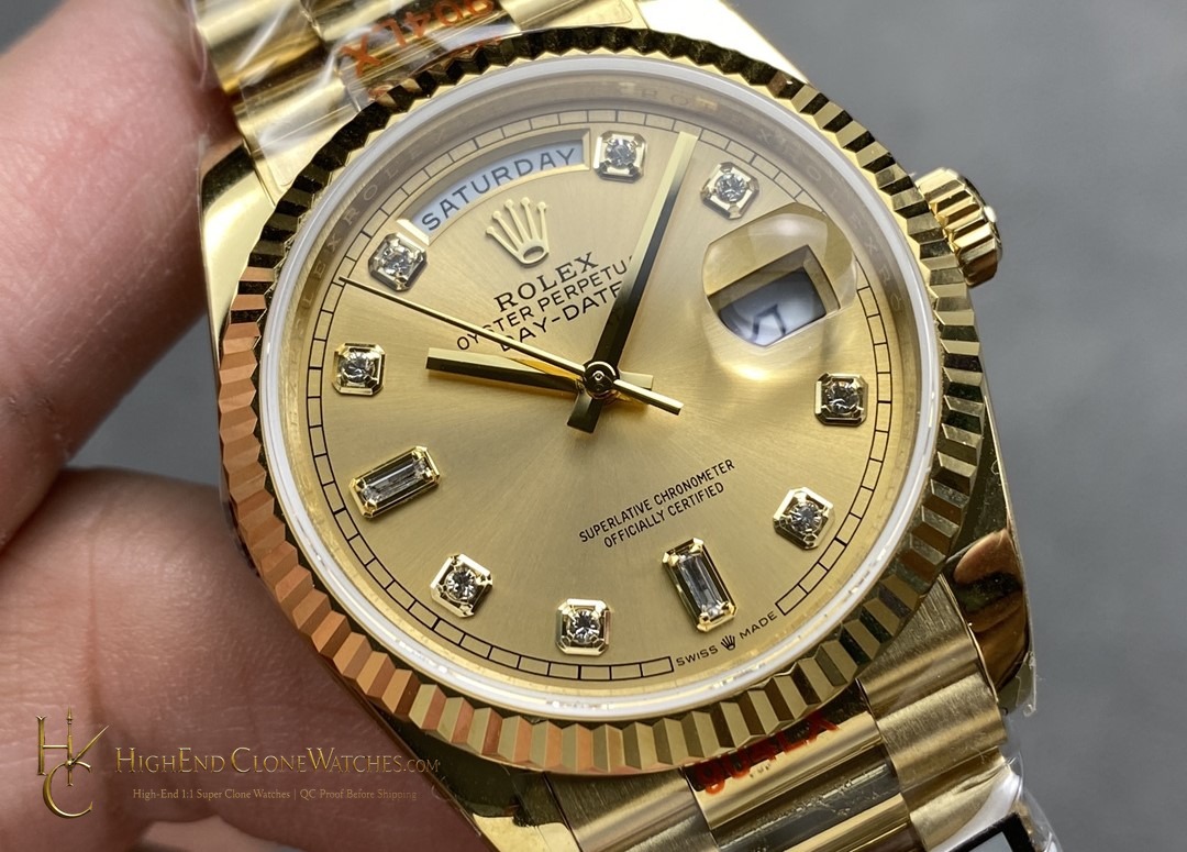 Rolex Day-Date 128238-0008 dial and marker detail super clone watch