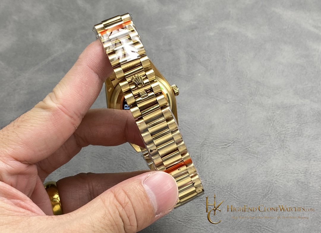 Rolex Day-Date 128238-0008 caseback view super clone watch