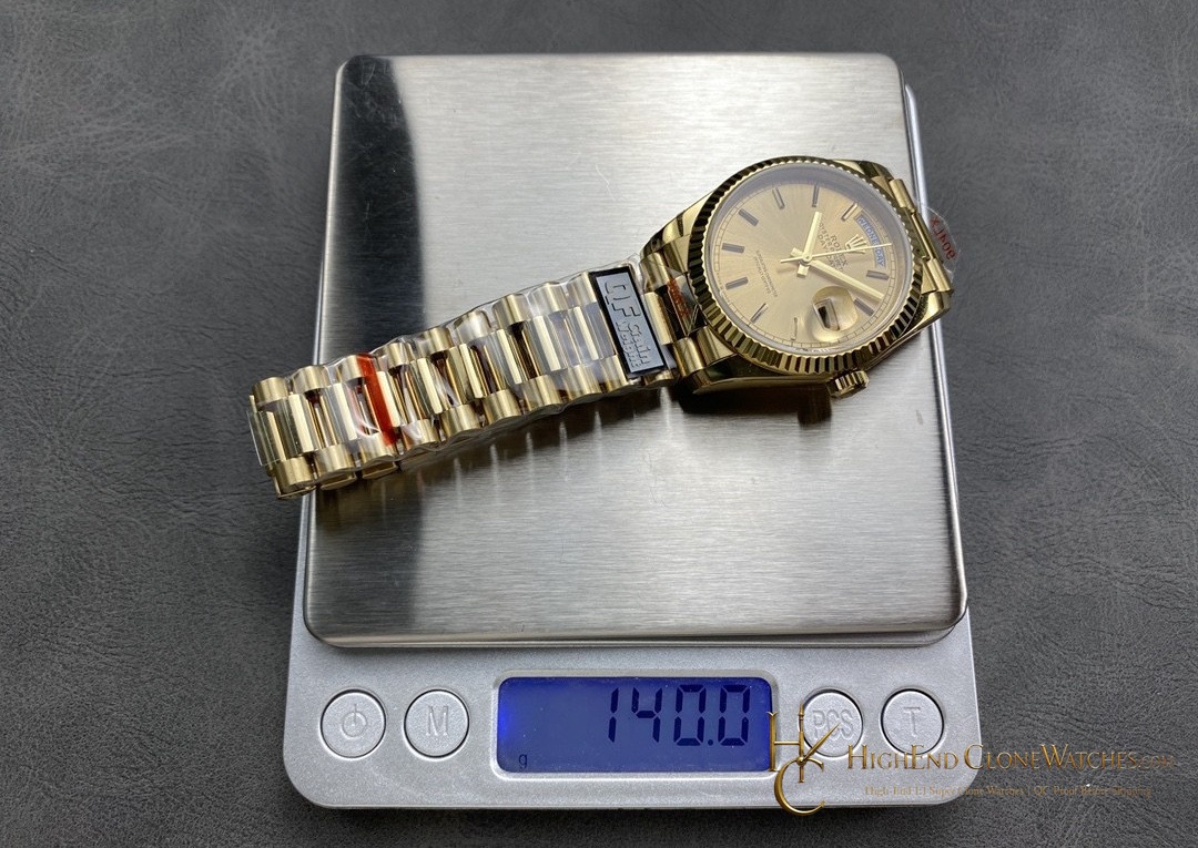 Rolex Day-Date m128238-0045 angled dial view super clone watch