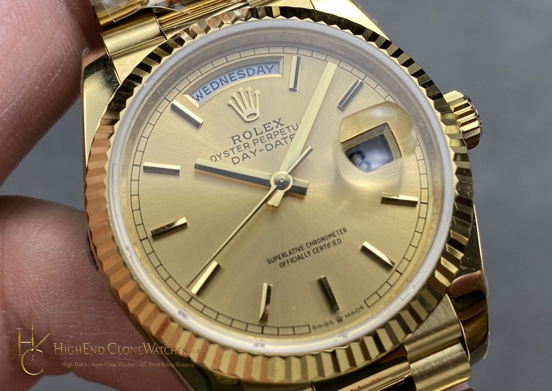 Rolex Day-Date m128238-0045 dial and marker detail super clone watch