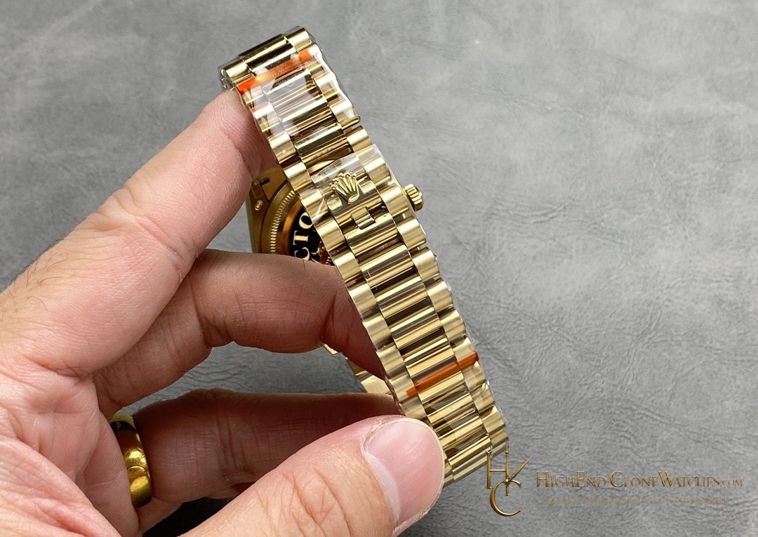 Rolex Day-Date 128238-0132 caseback view super clone watch