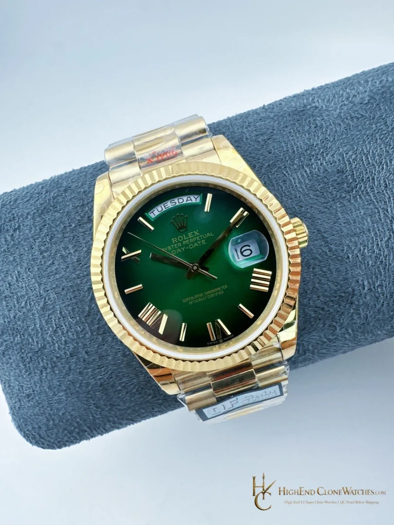 Rolex Day-Date m128238-0118 angled dial view super clone watch