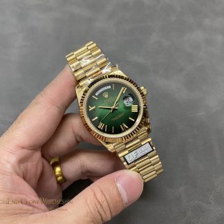 Rolex Day-Date 228238-0069 angled dial view super clone watch