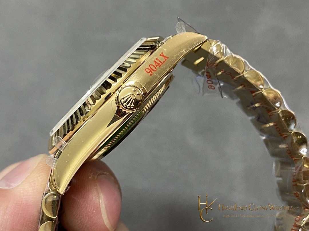 Rolex Day-Date 228238-0069 crown and case detail super clone watch