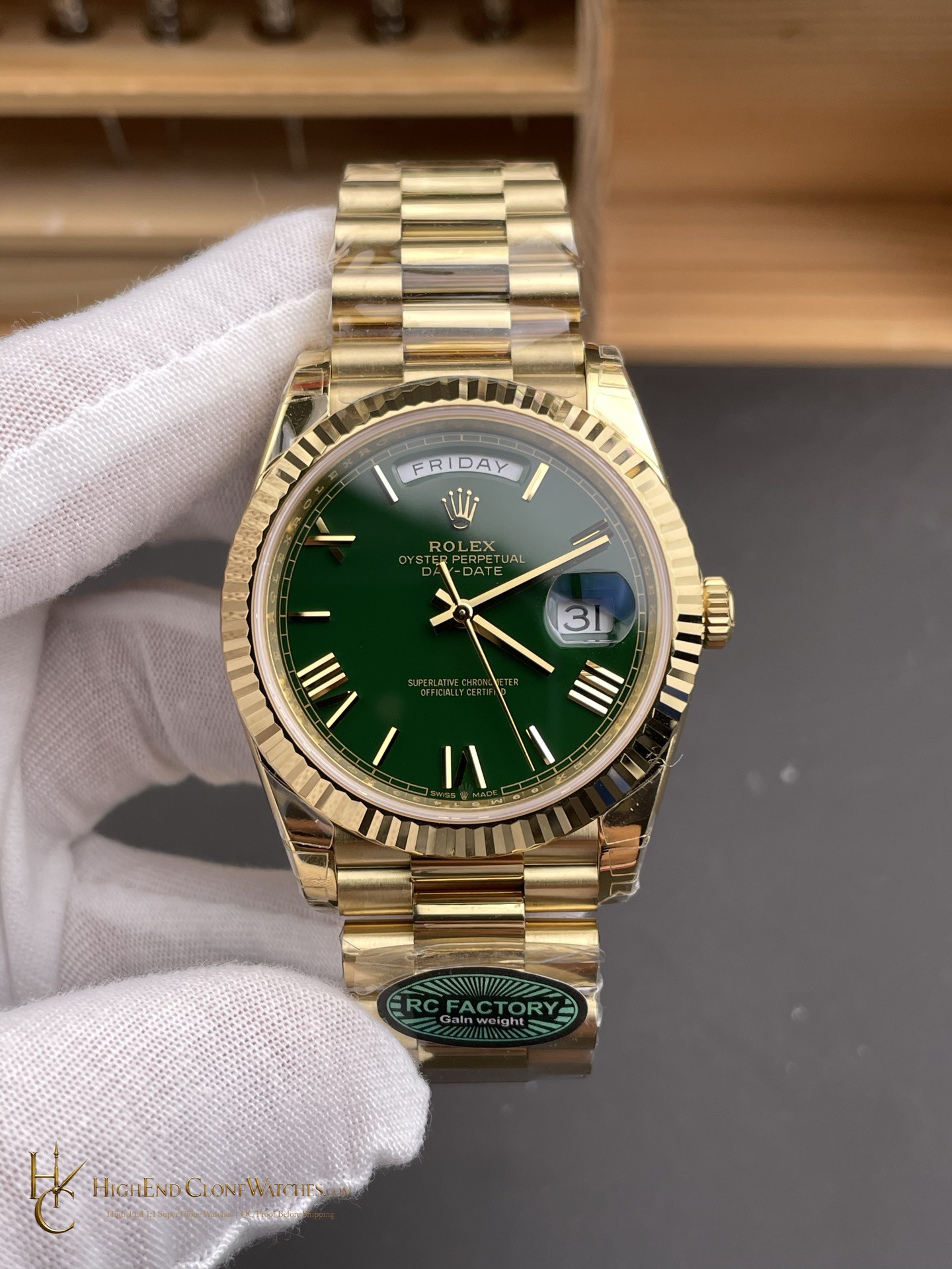 Rolex Day-Date m228238 front view super clone watch
