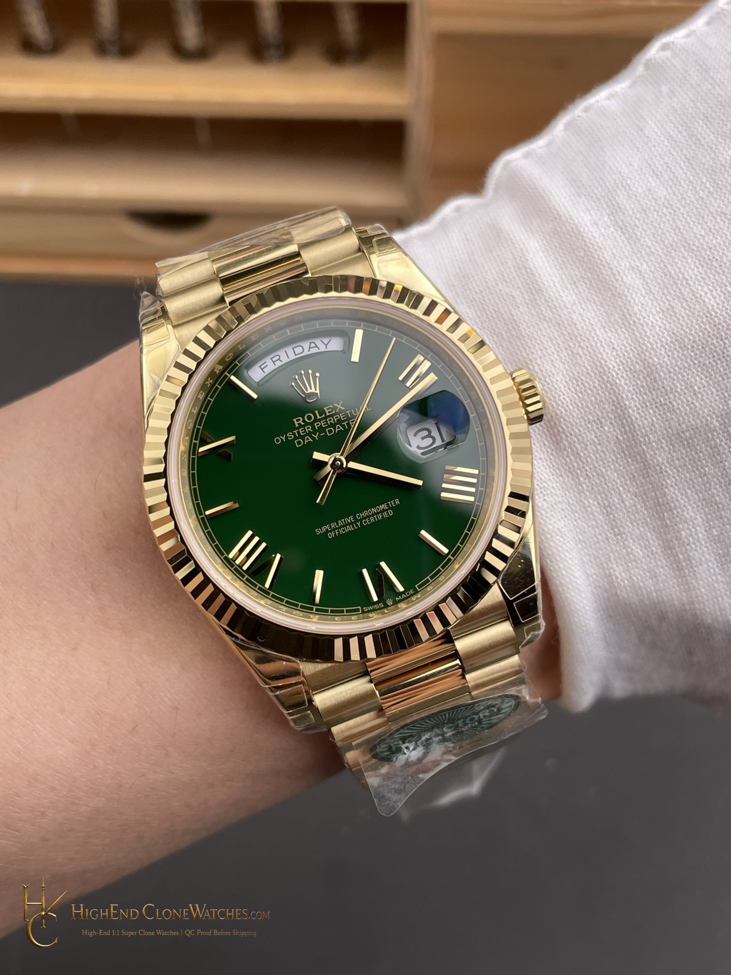 Rolex Day-Date m228238 caseback view super clone watch