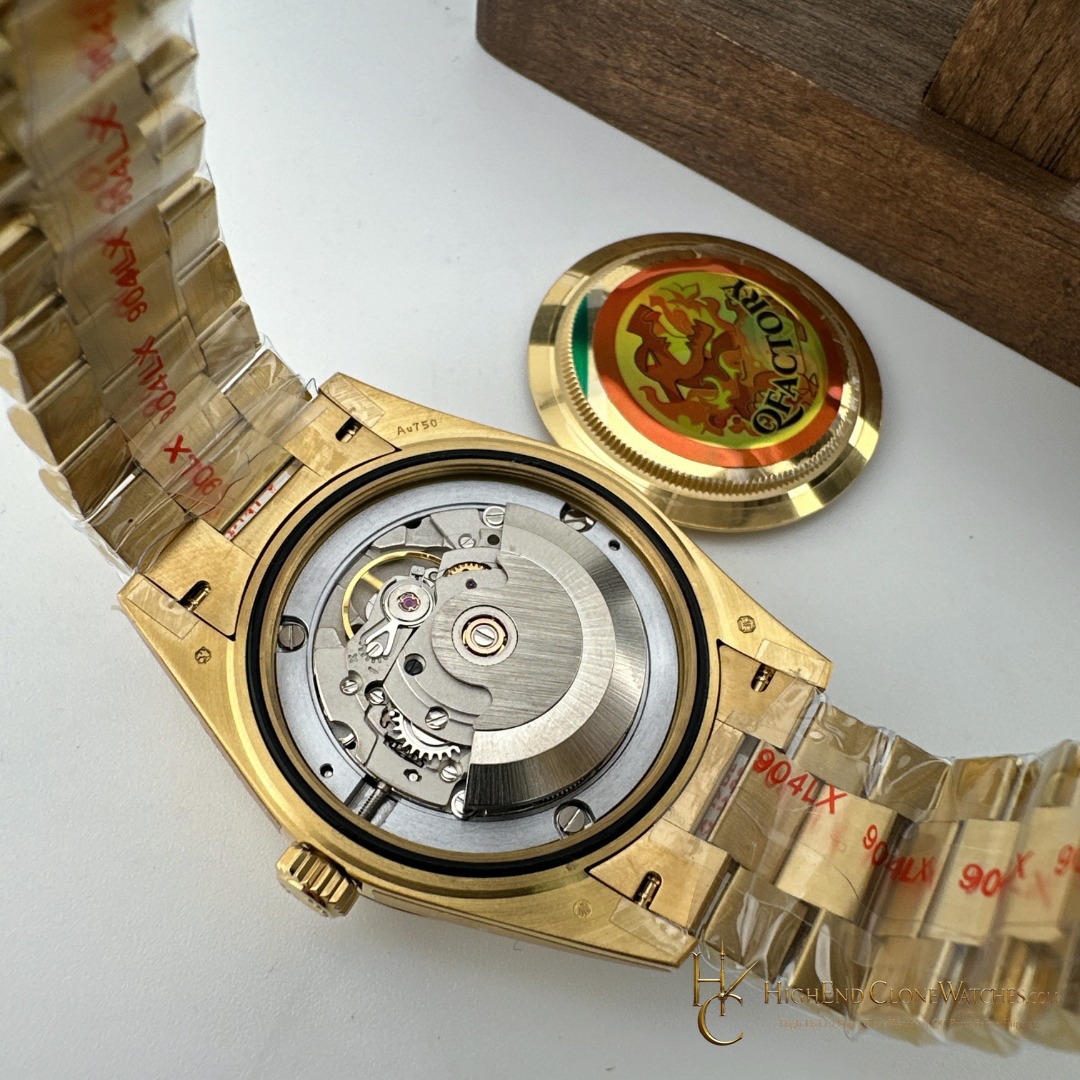 Rolex Day-Date m228238-0002 caseback view super clone watch