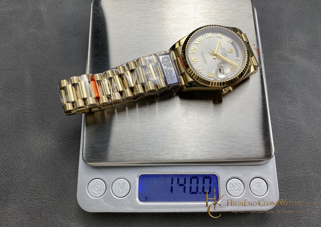 Rolex Day-Date m128238-0076 angled dial view super clone watch