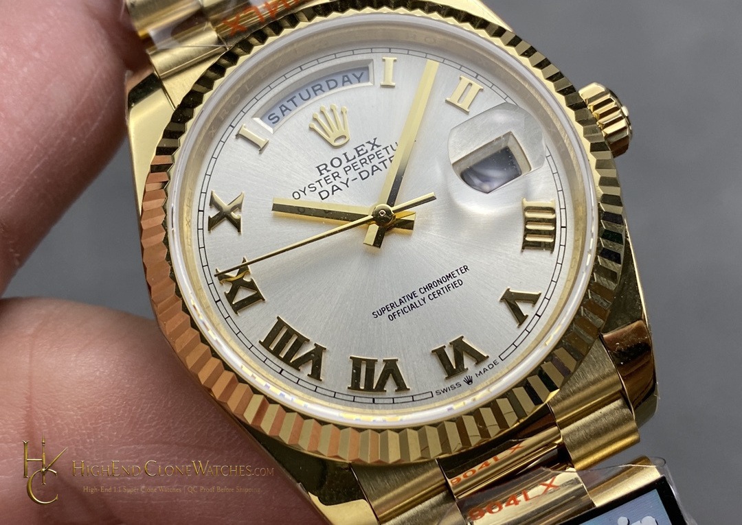 Rolex Day-Date m128238-0076 dial and marker detail super clone watch