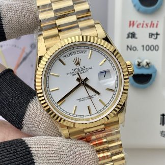 Rolex Day-Date 36 m128238-0081 angled dial view super clone watch