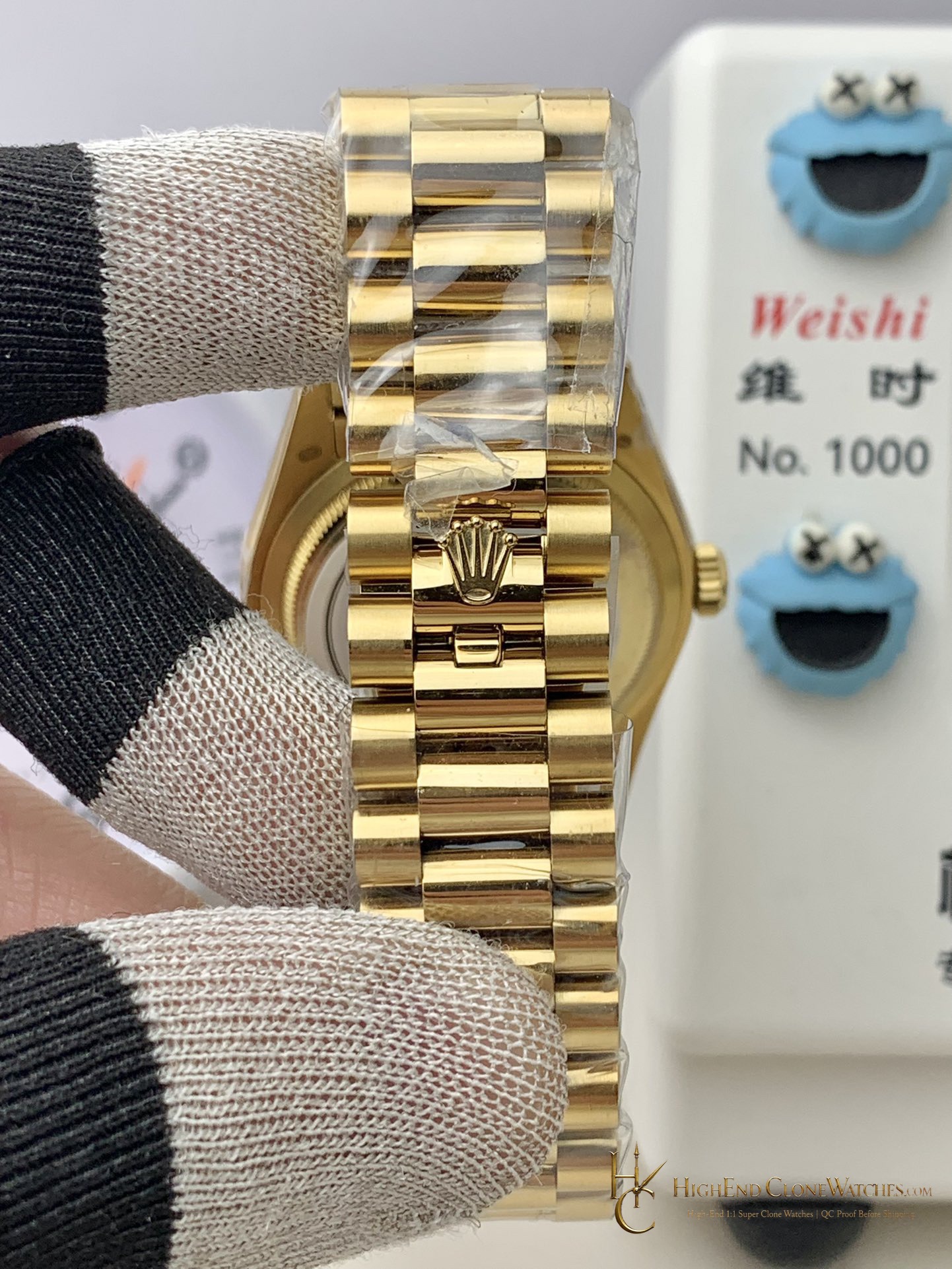 Rolex Day-Date 36 m128238-0081 bezel detail super clone watch