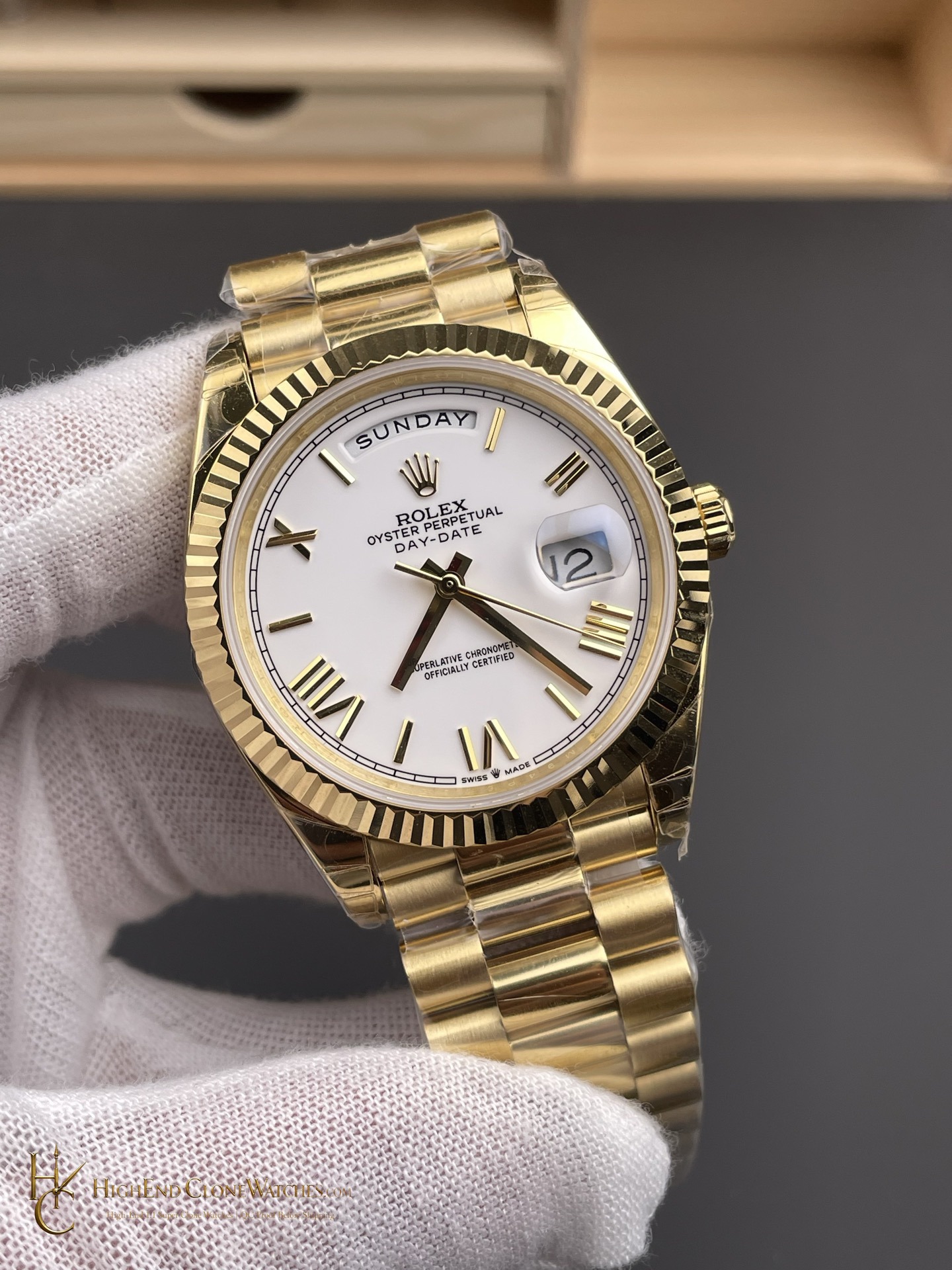 Rolex Day-Date m228238-0042 dial and marker detail super clone watch
