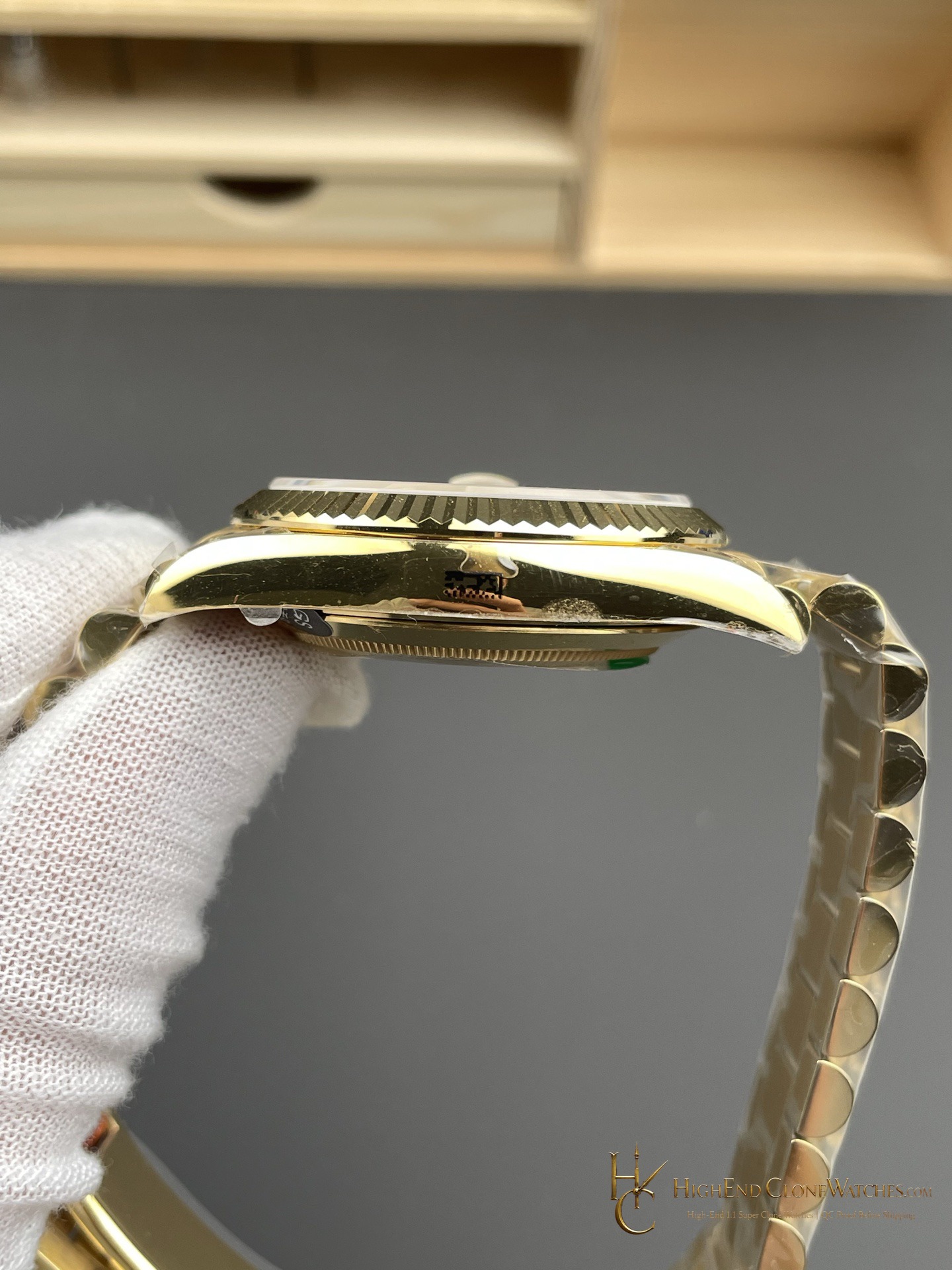 Rolex Day-Date m228238-0042 bezel detail super clone watch