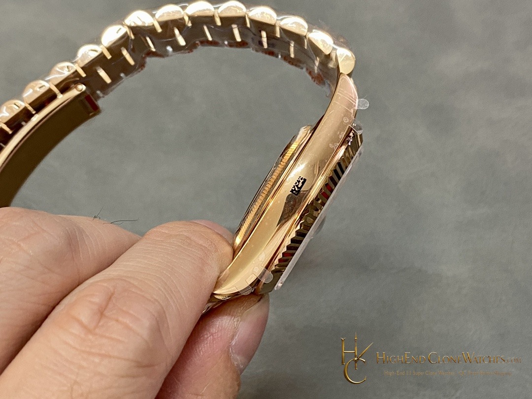 Rolex Day-Date m228235 crown and case detail super clone watch