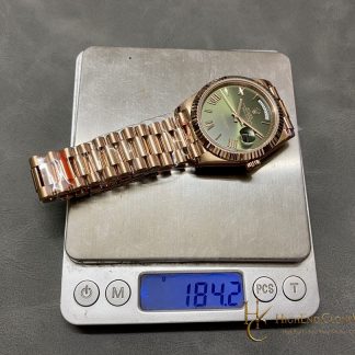Rolex Day-Date 228235-0025 angled dial view super clone watch